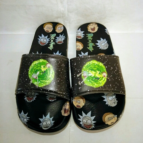 rick and morty nike slides